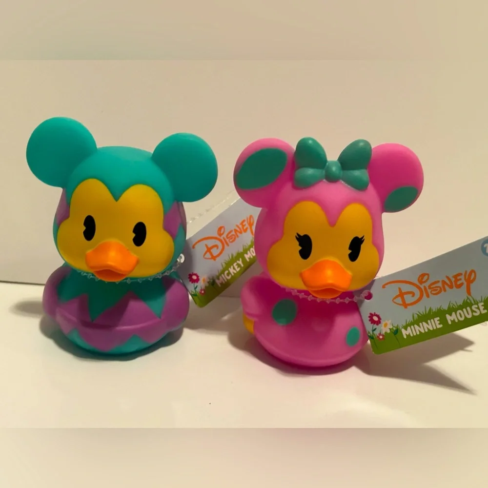 NEW!! Disney Mickey Mouse and Minnie Mouse Easter Rubber Duck Set- (NWT)